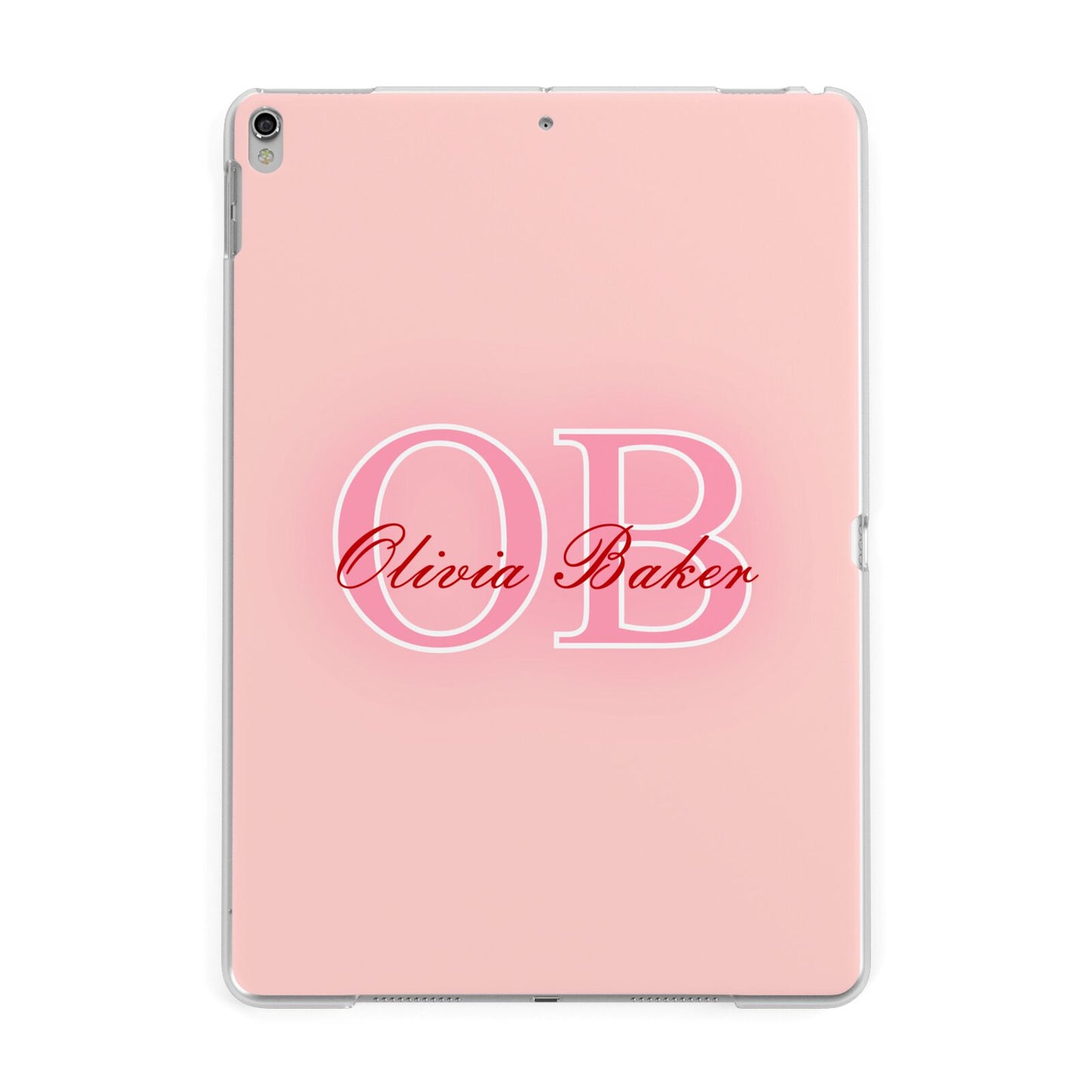 Pink Initials Personalised Apple iPad Silver Case