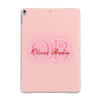 Pink Initials Personalised Apple iPad Silver Case