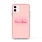 Pink Initials Personalised Apple iPhone 11 in White with Pink Impact Case