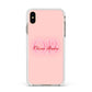 Pink Initials Personalised Apple iPhone Xs Max Impact Case White Edge on Gold Phone