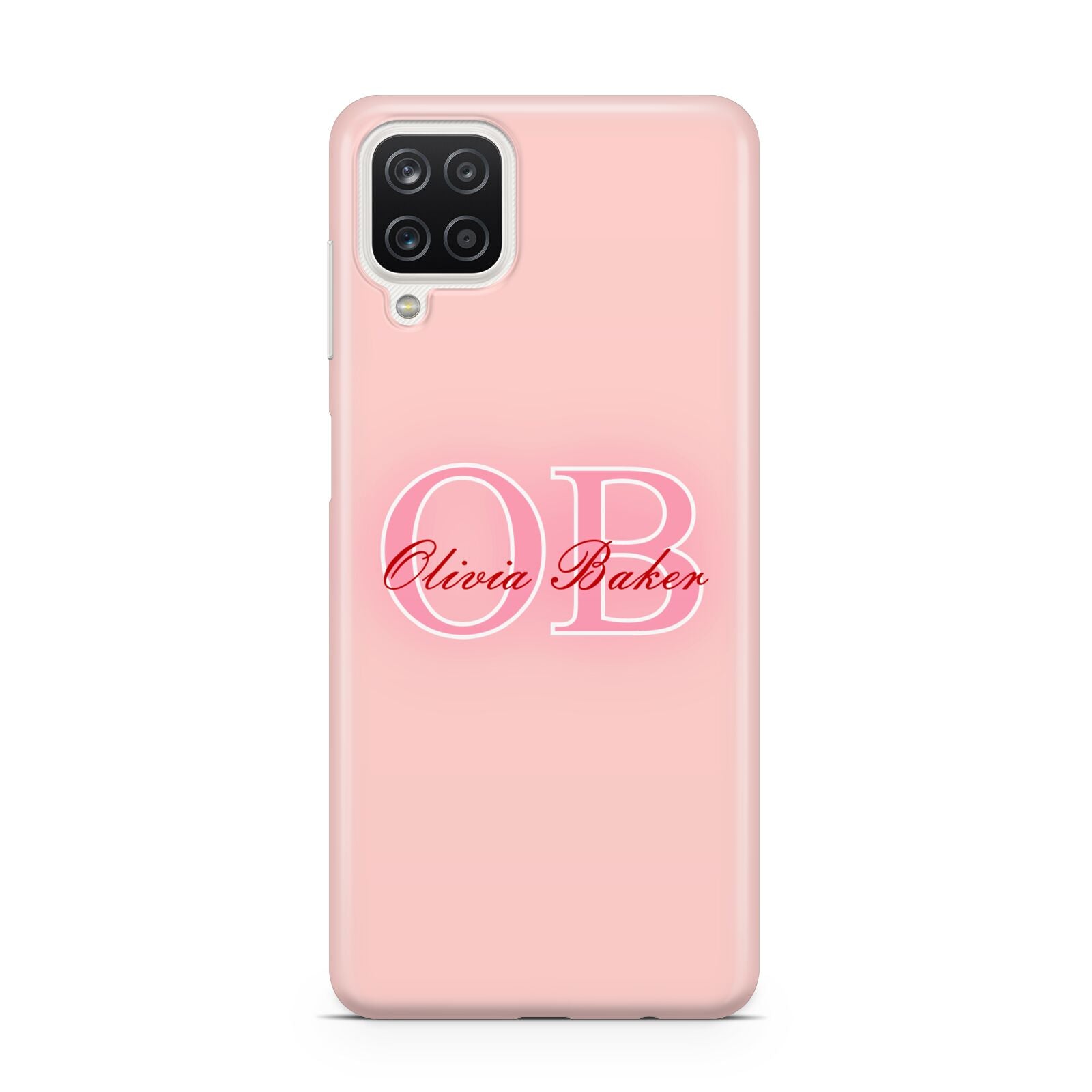 Pink Initials Personalised Samsung A12 Case