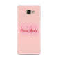 Pink Initials Personalised Samsung Galaxy A3 2016 Case on gold phone