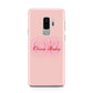 Pink Initials Personalised Samsung Galaxy S9 Plus Case on Silver phone