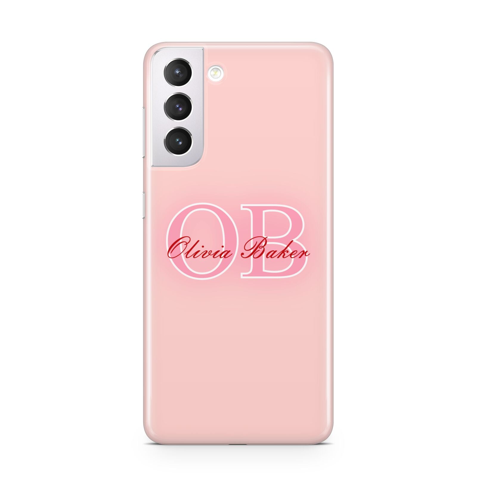 Pink Initials Personalised Samsung S21 Case