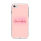 Pink Initials Personalised iPhone 8 Bumper Case on Silver iPhone