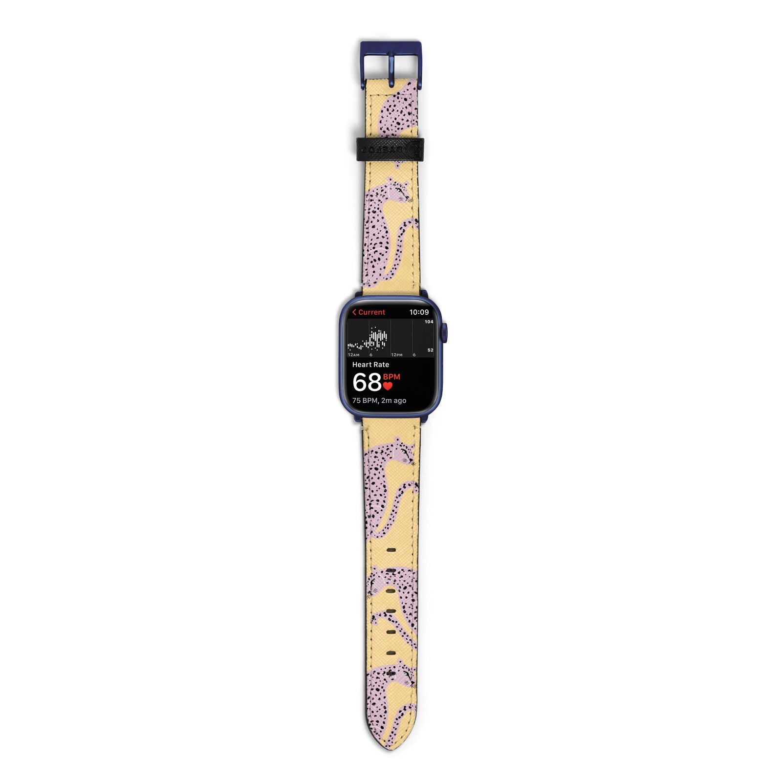 Pink Leopards Apple Watch Strap Size 38mm with Blue Hardware