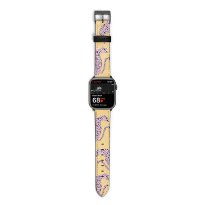 Pink Leopards Apple Watch Strap Size 38mm with Space Grey Hardware