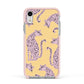 Pink Leopards Apple iPhone XR Impact Case Pink Edge on Silver Phone