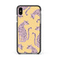 Pink Leopards Apple iPhone Xs Max Impact Case Black Edge on Black Phone