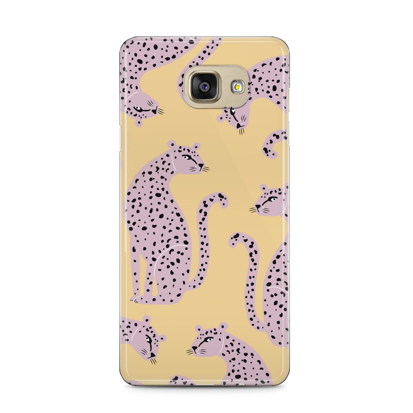 Pink Leopards Samsung Galaxy A5 2016 Case on gold phone