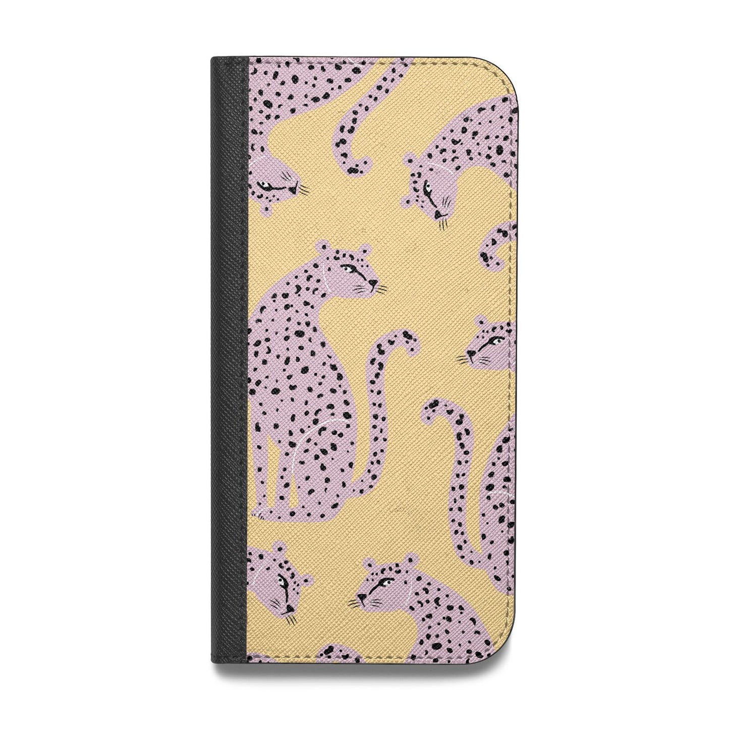Pink Leopards Vegan Leather Flip iPhone Case
