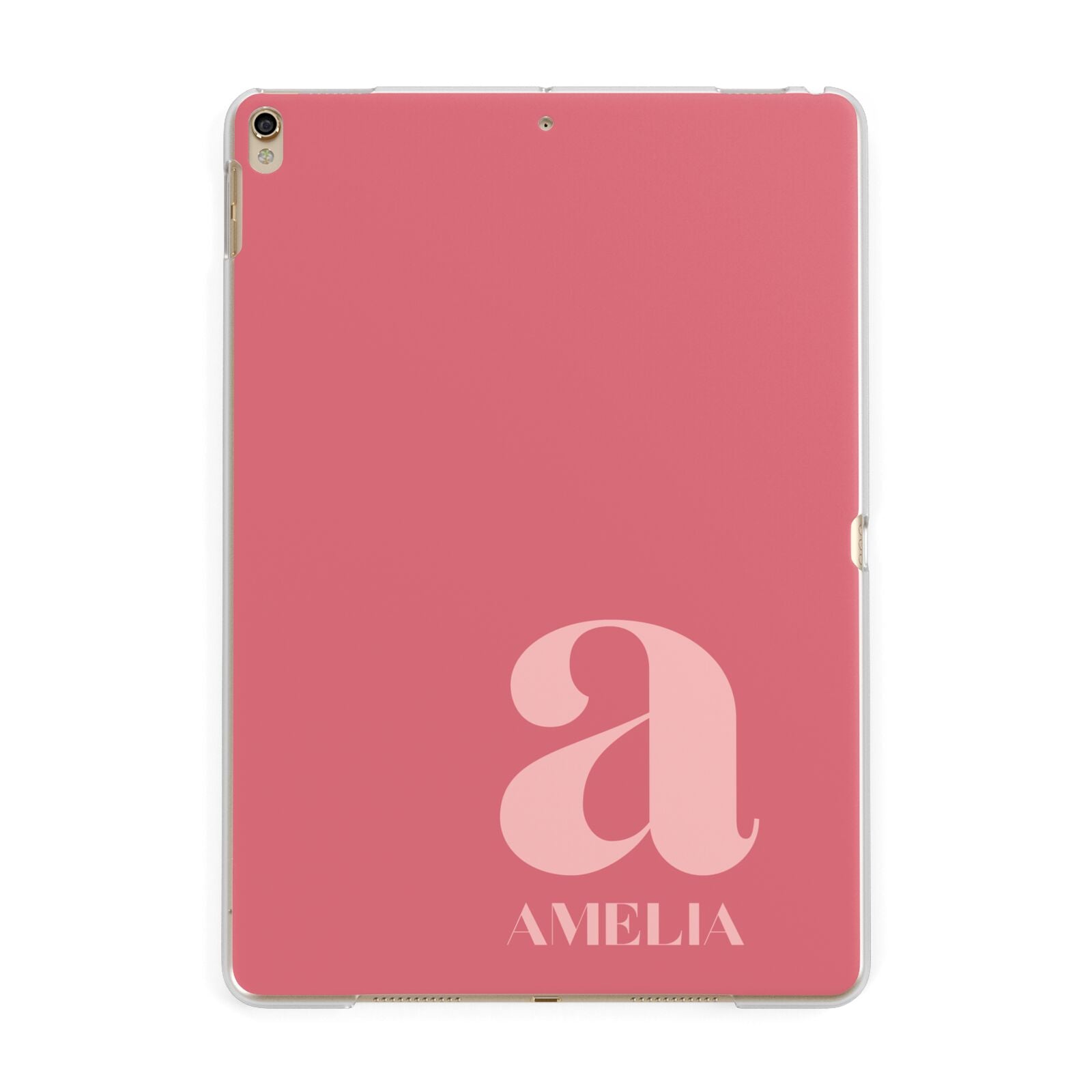 Pink Letter with Name Apple iPad Gold Case