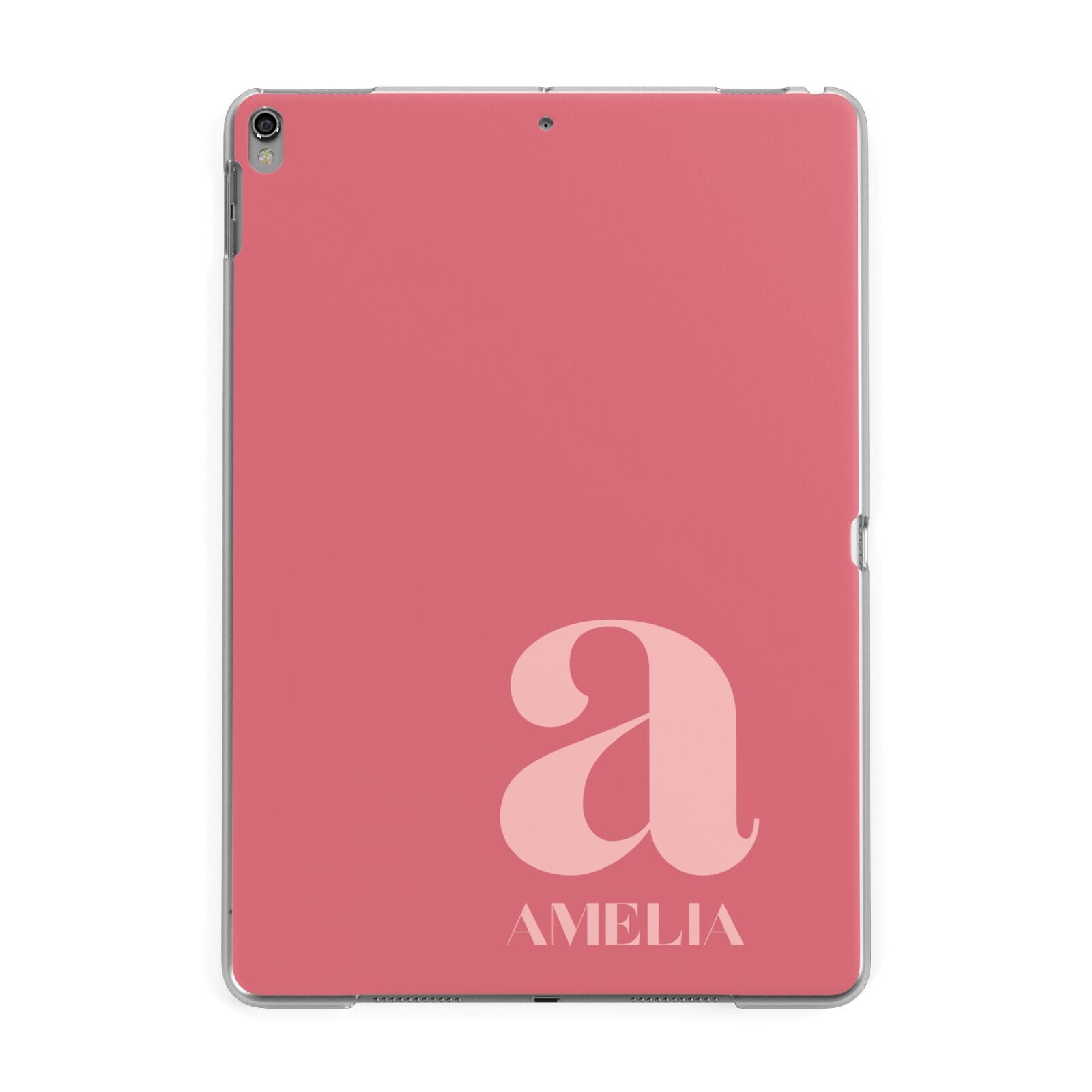 Pink Letter with Name Apple iPad Grey Case