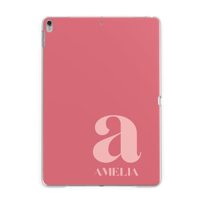 Pink Letter with Name Apple iPad Silver Case