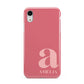 Pink Letter with Name Apple iPhone XR White 3D Tough Case