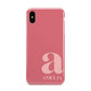Pink Letter with Name Apple iPhone Xs Max 3D Tough Case