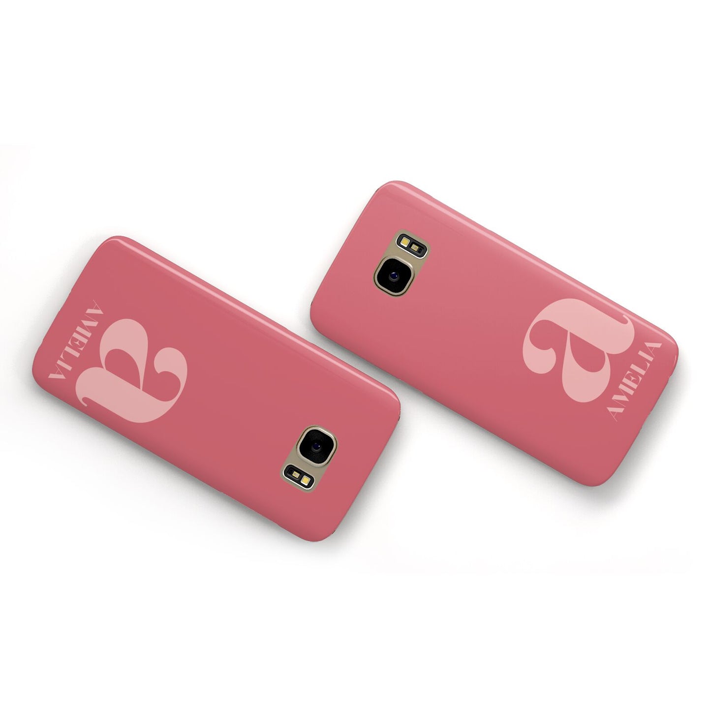 Pink Letter with Name Samsung Galaxy Case Flat Overview