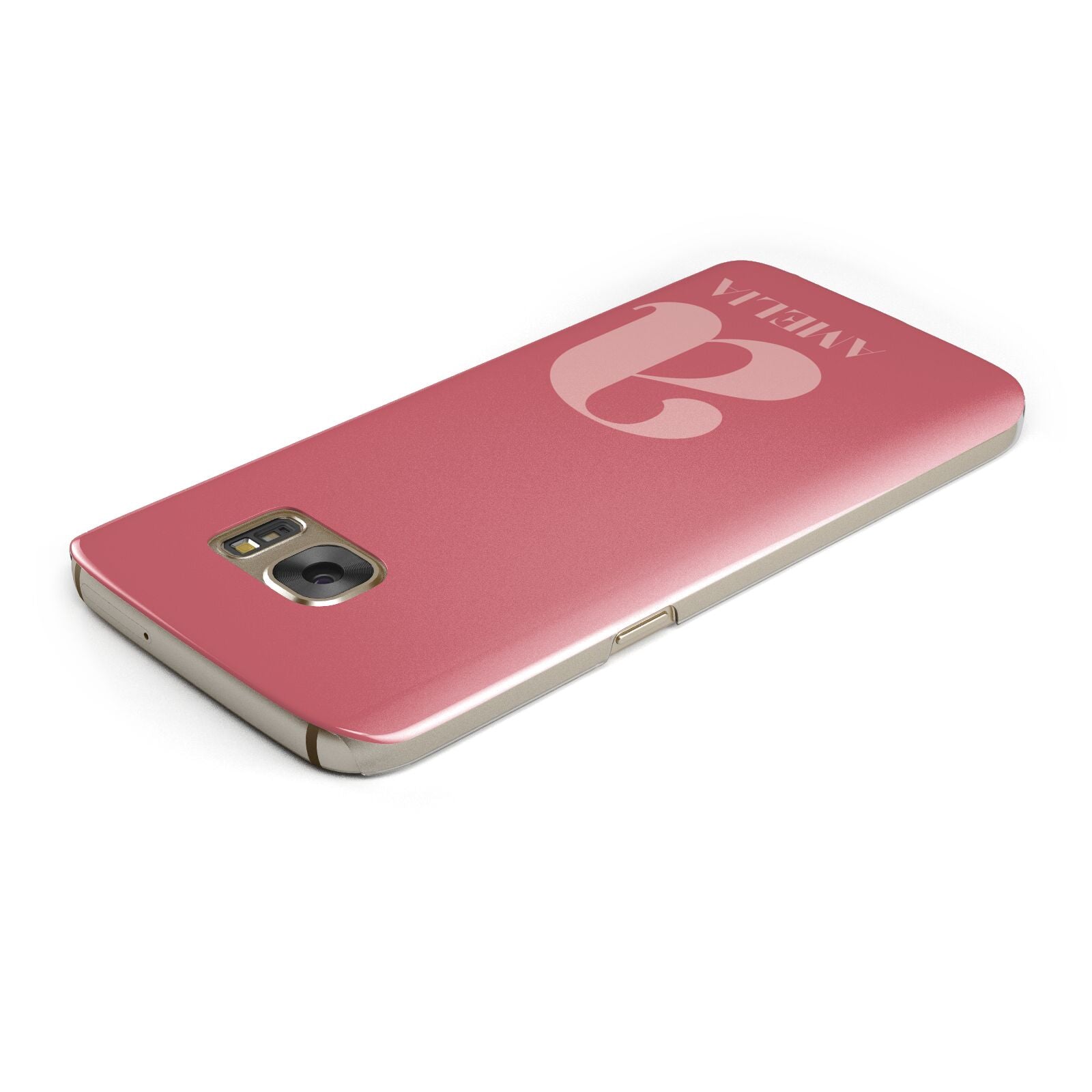 Pink Letter with Name Samsung Galaxy Case Top Cutout