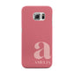 Pink Letter with Name Samsung Galaxy S6 Edge Case
