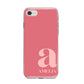 Pink Letter with Name iPhone 8 Bumper Case on Silver iPhone