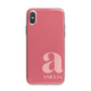 Pink Letter with Name iPhone X Bumper Case on Silver iPhone Alternative Image 1