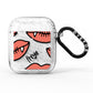 Pink Lips with Fangs Personalised AirPods Glitter Case