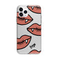 Pink Lips with Fangs Personalised Apple iPhone 11 Pro in Silver with Bumper Case