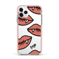 Pink Lips with Fangs Personalised Apple iPhone 11 Pro in Silver with Pink Impact Case