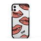 Pink Lips with Fangs Personalised Apple iPhone 11 in White with Black Impact Case