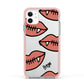 Pink Lips with Fangs Personalised Apple iPhone 11 in White with Pink Impact Case