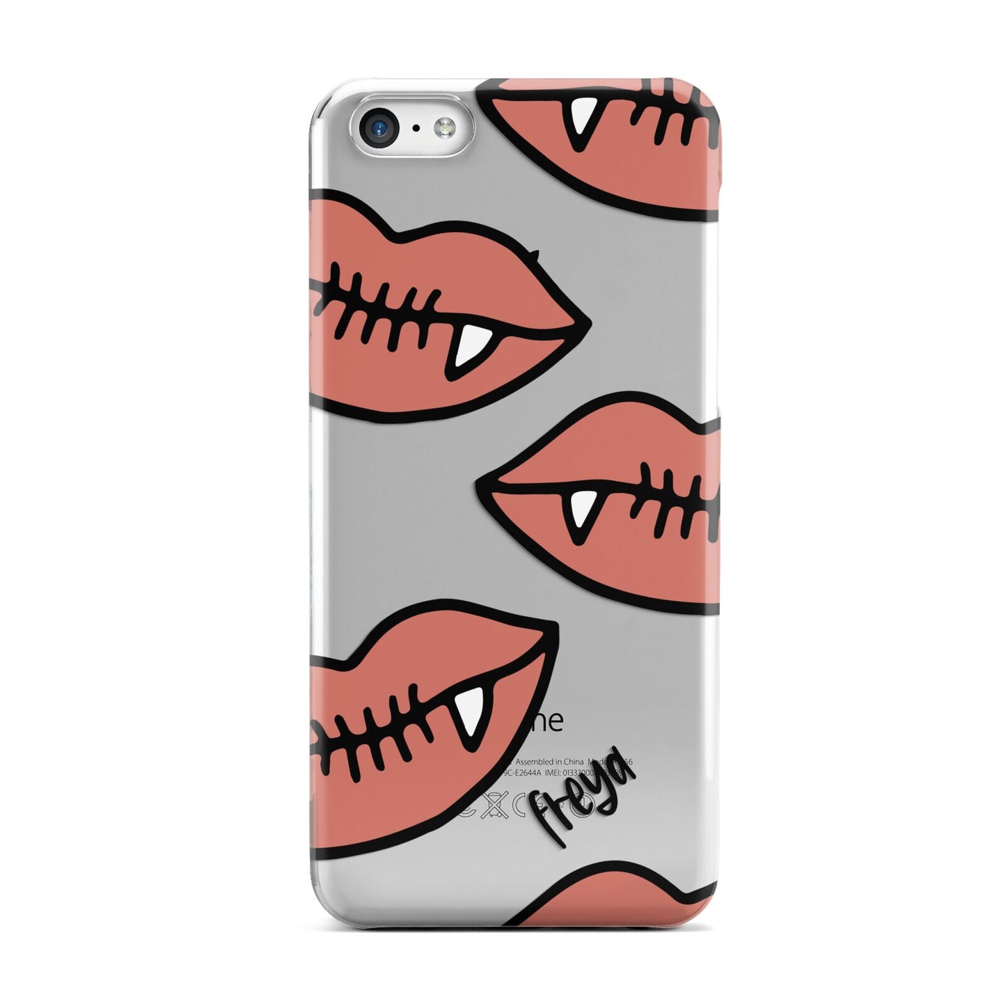 Pink Lips with Fangs Personalised Apple iPhone 5c Case
