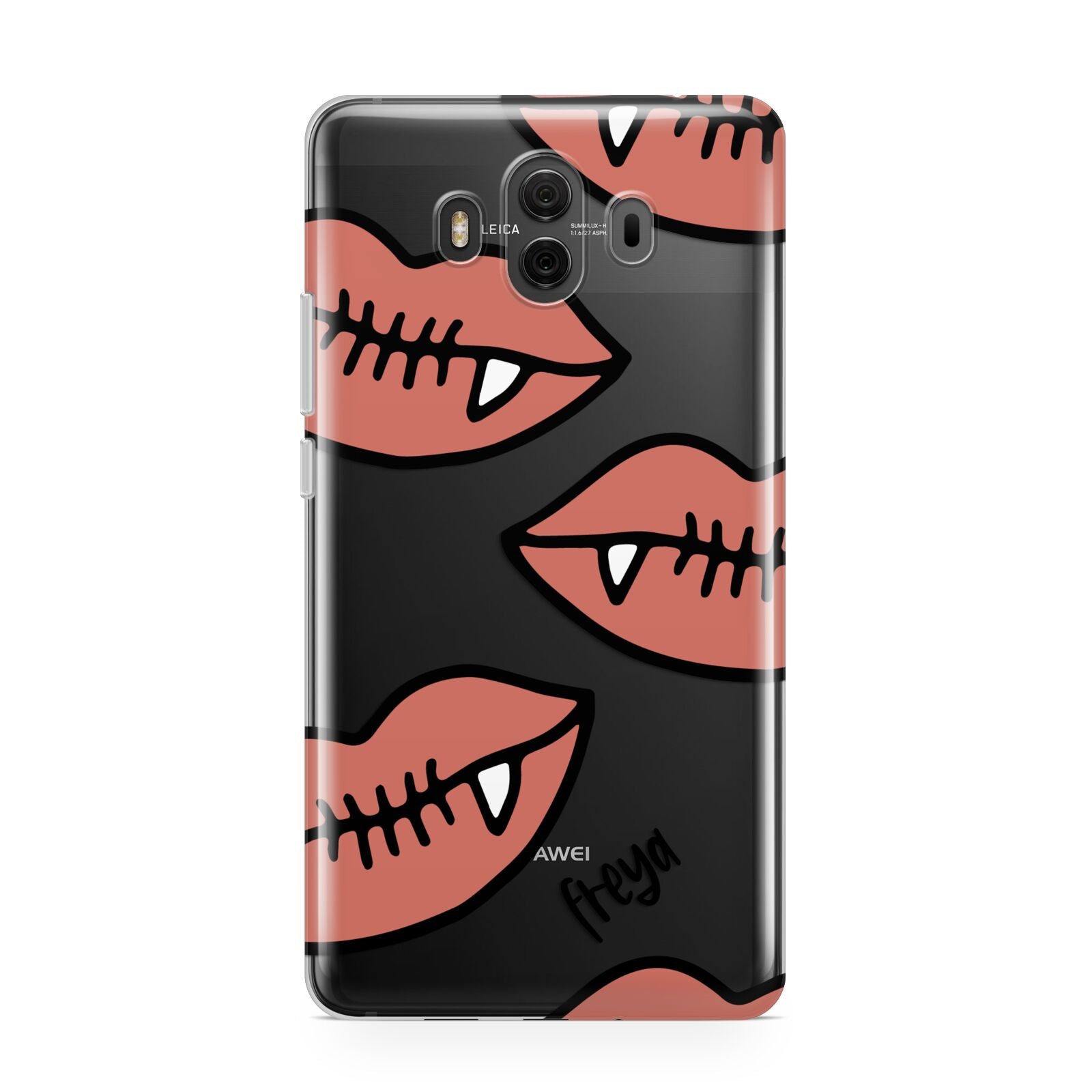 Pink Lips with Fangs Personalised Huawei Mate 10 Protective Phone Case