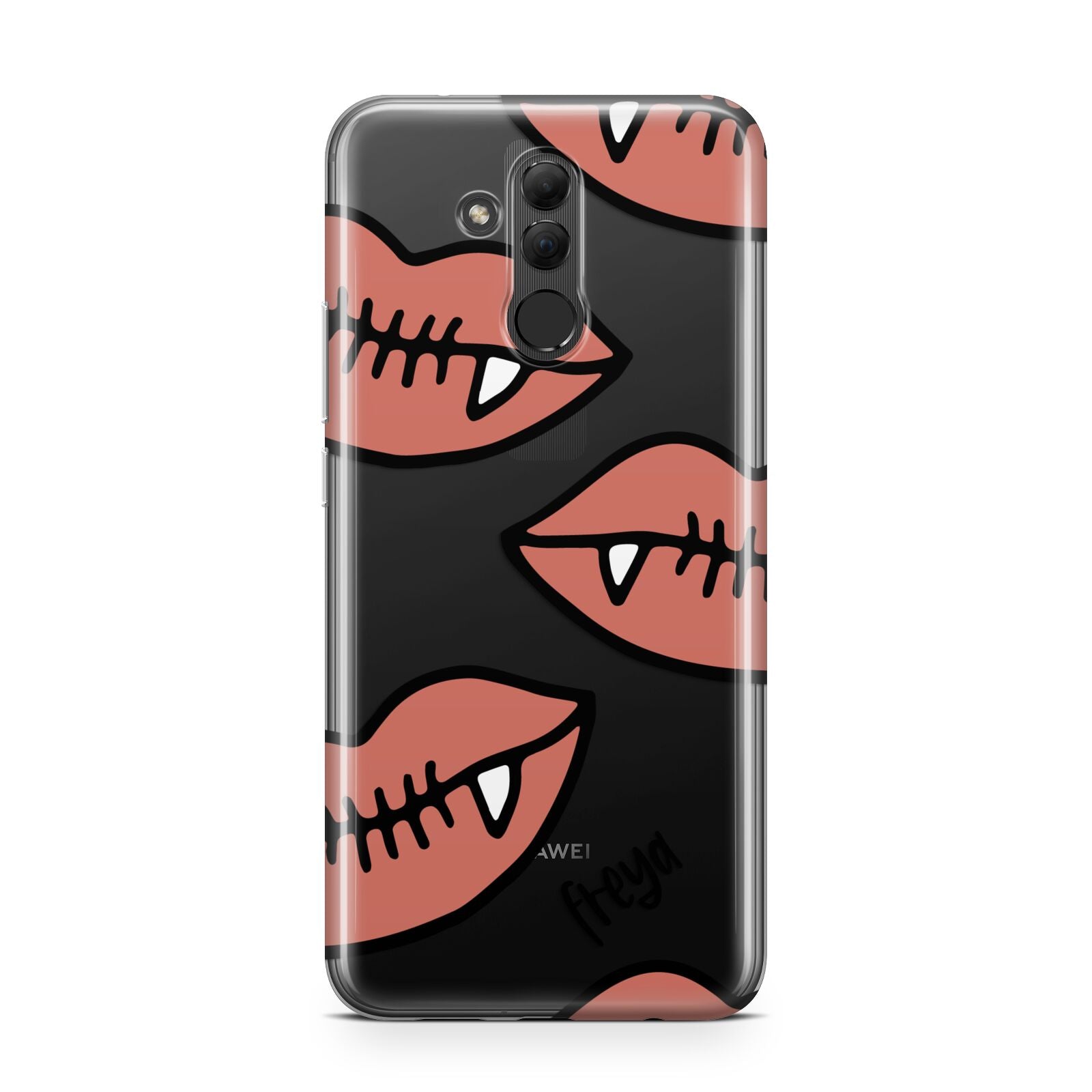 Pink Lips with Fangs Personalised Huawei Mate 20 Lite