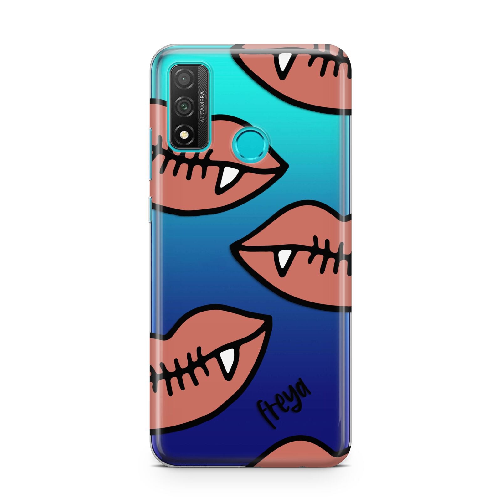 Pink Lips with Fangs Personalised Huawei P Smart 2020