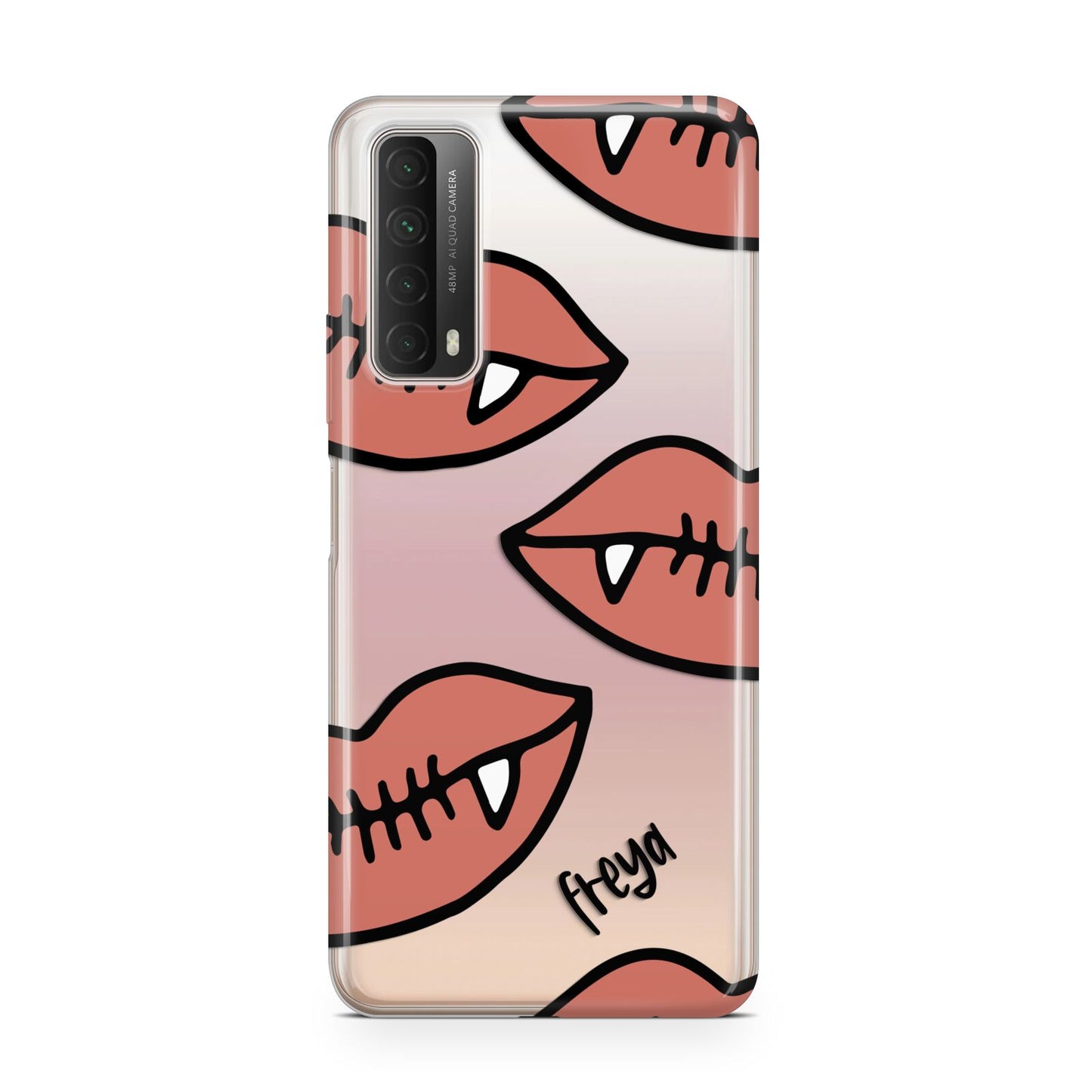 Pink Lips with Fangs Personalised Huawei P Smart 2021