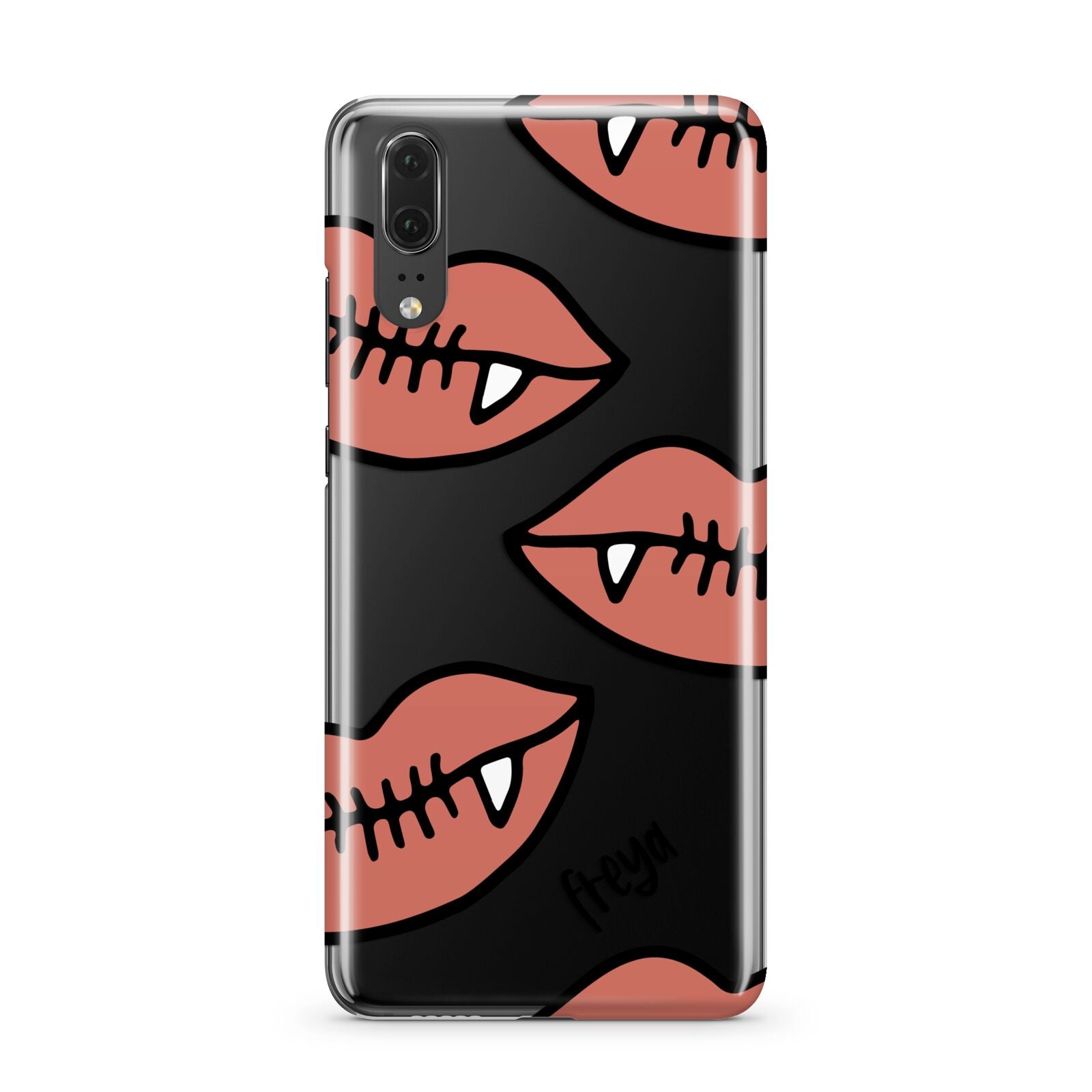 Pink Lips with Fangs Personalised Huawei P20 Phone Case