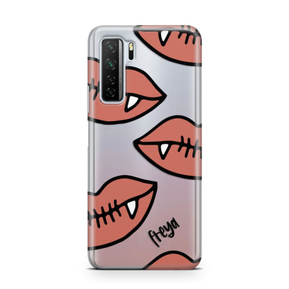 Pink Lips with Fangs Personalised Huawei P40 Lite 5G Phone Case