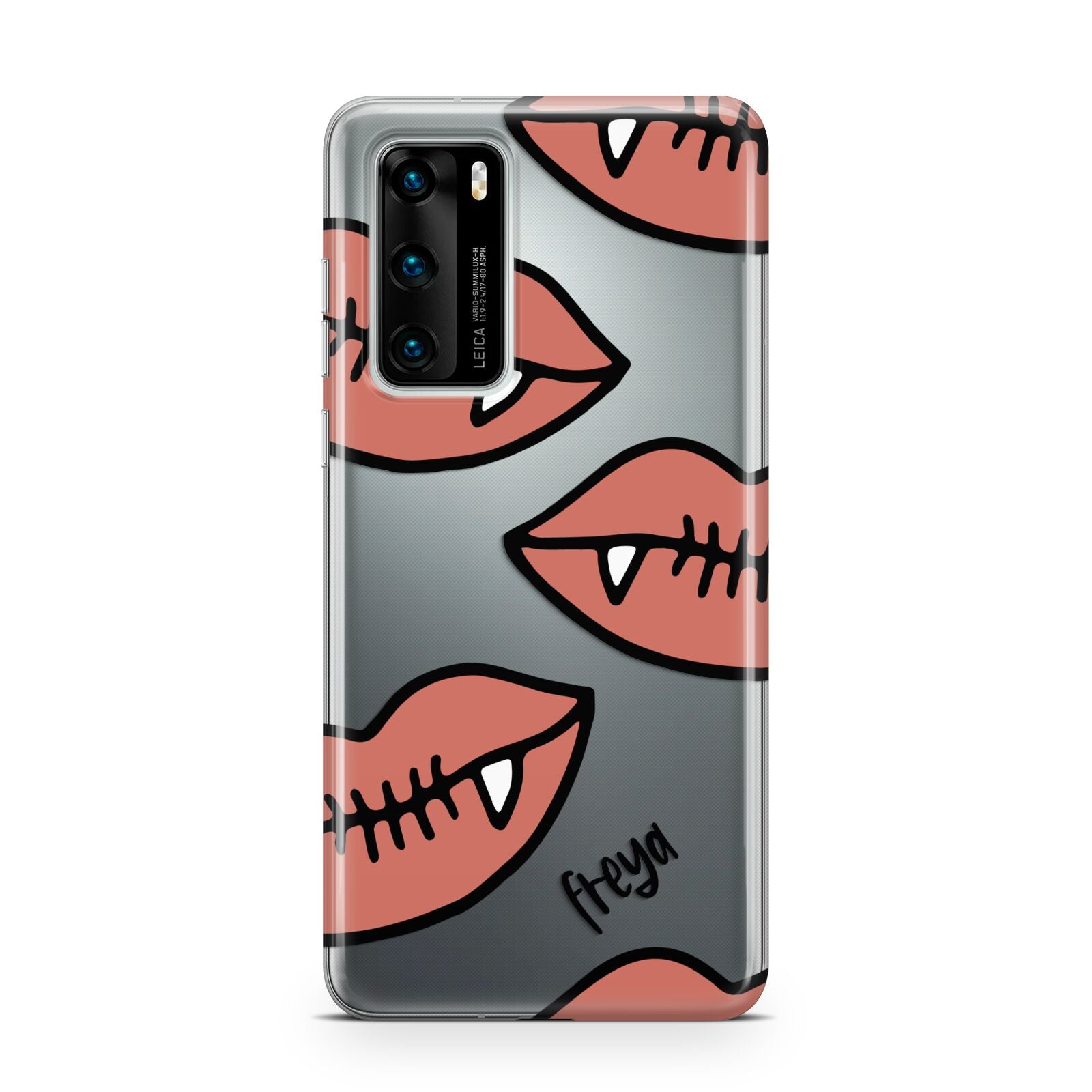 Pink Lips with Fangs Personalised Huawei P40 Phone Case