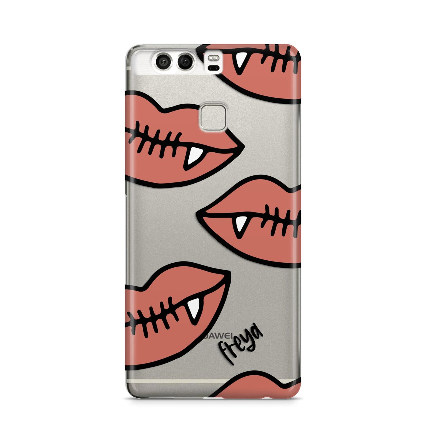 Pink Lips with Fangs Personalised Huawei P9 Case