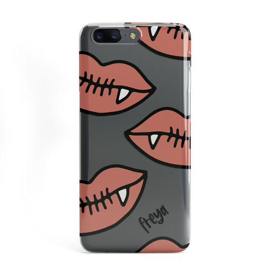 Pink Lips with Fangs Personalised OnePlus Case