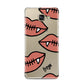 Pink Lips with Fangs Personalised Samsung Galaxy A3 2016 Case on gold phone