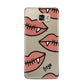 Pink Lips with Fangs Personalised Samsung Galaxy A5 2016 Case on gold phone