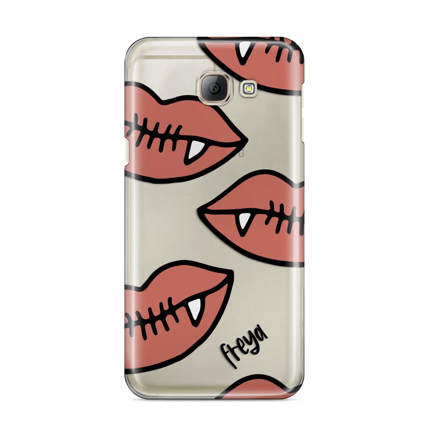 Pink Lips with Fangs Personalised Samsung Galaxy A8 2016 Case
