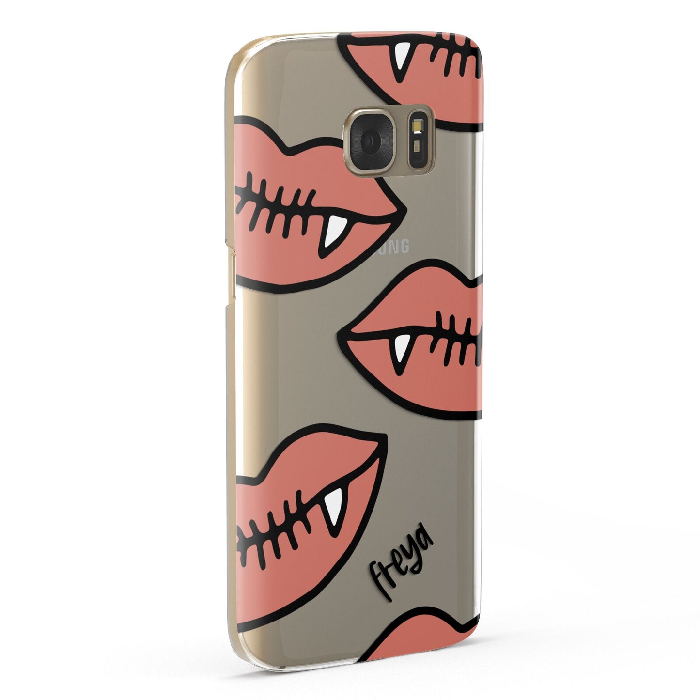 Pink Lips with Fangs Personalised Samsung Galaxy Case Fourty Five Degrees