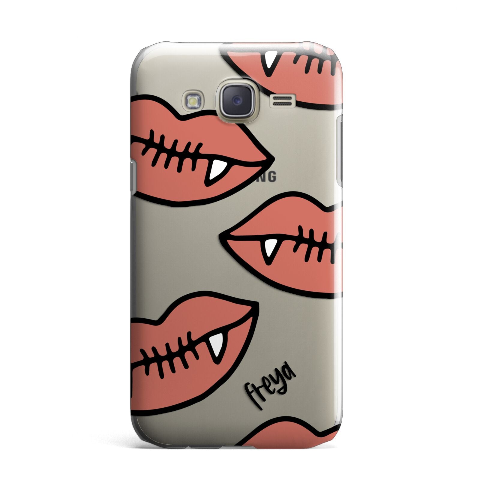 Pink Lips with Fangs Personalised Samsung Galaxy J7 Case