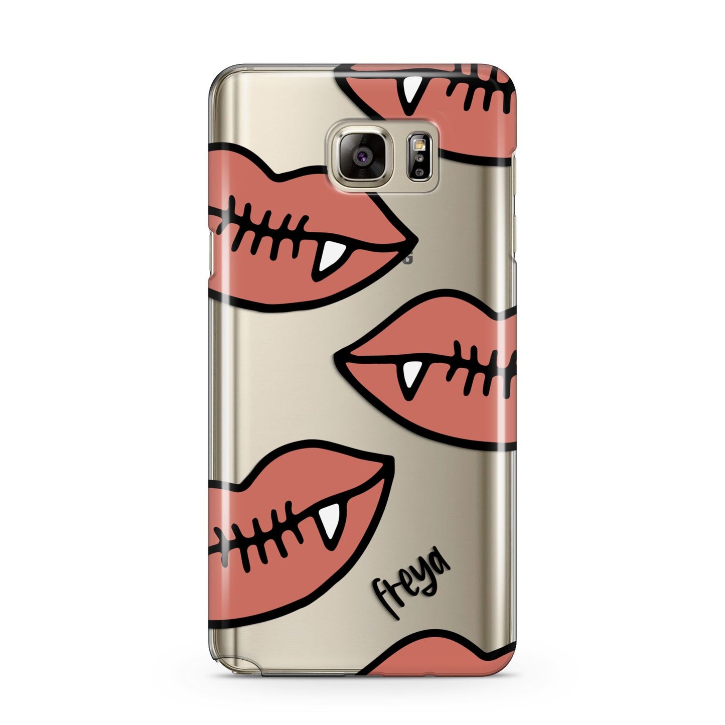Pink Lips with Fangs Personalised Samsung Galaxy Note 5 Case