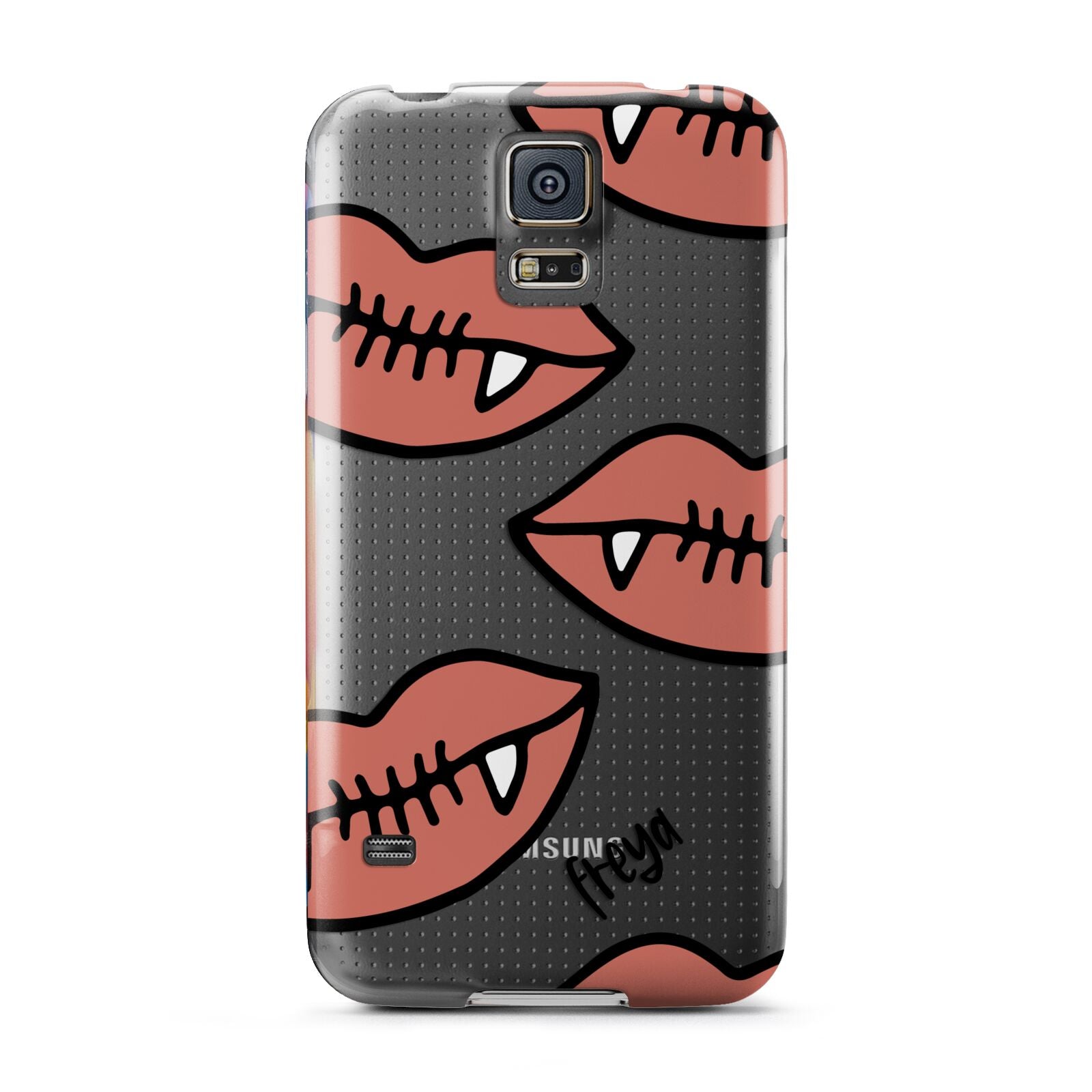 Pink Lips with Fangs Personalised Samsung Galaxy S5 Case