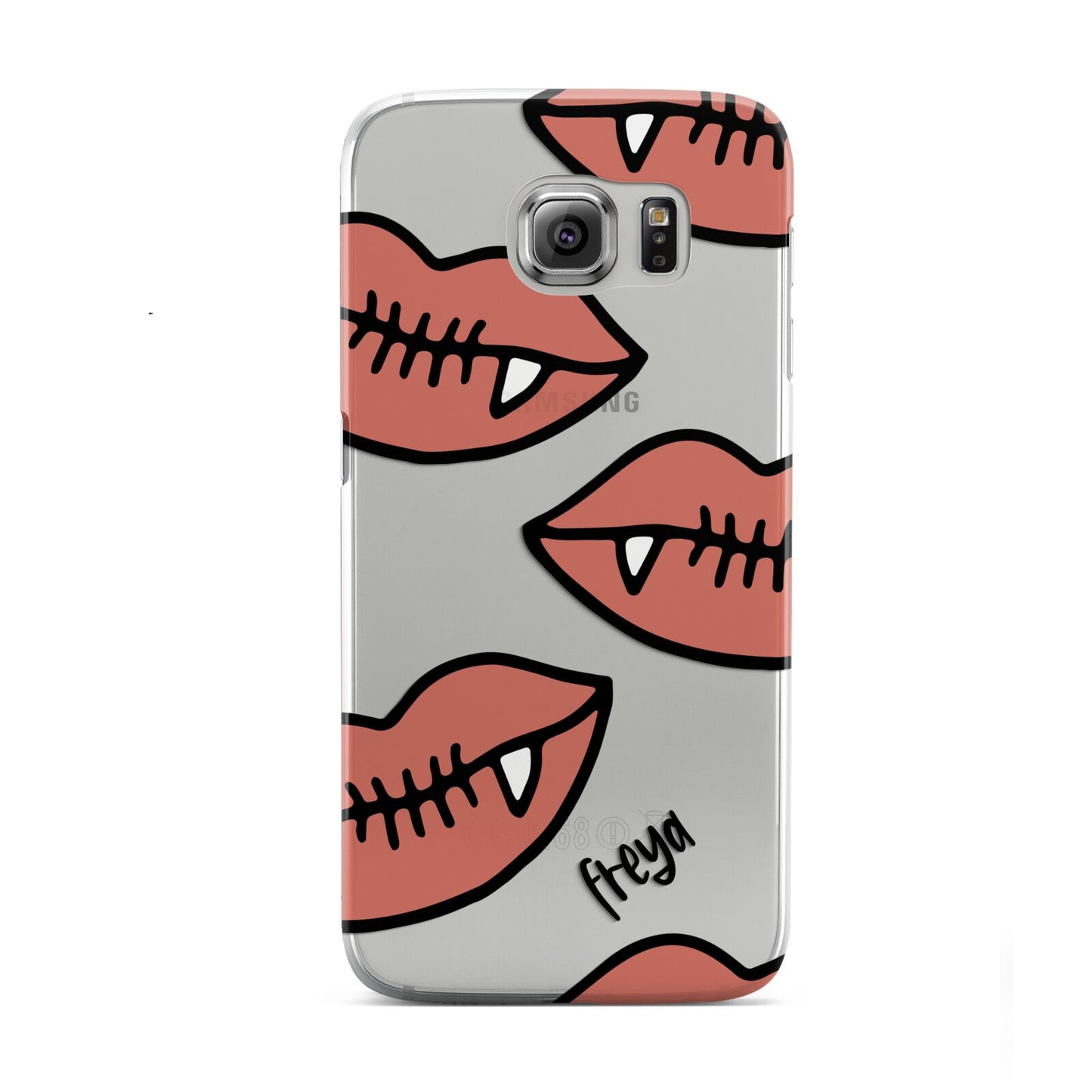 Pink Lips with Fangs Personalised Samsung Galaxy S6 Case