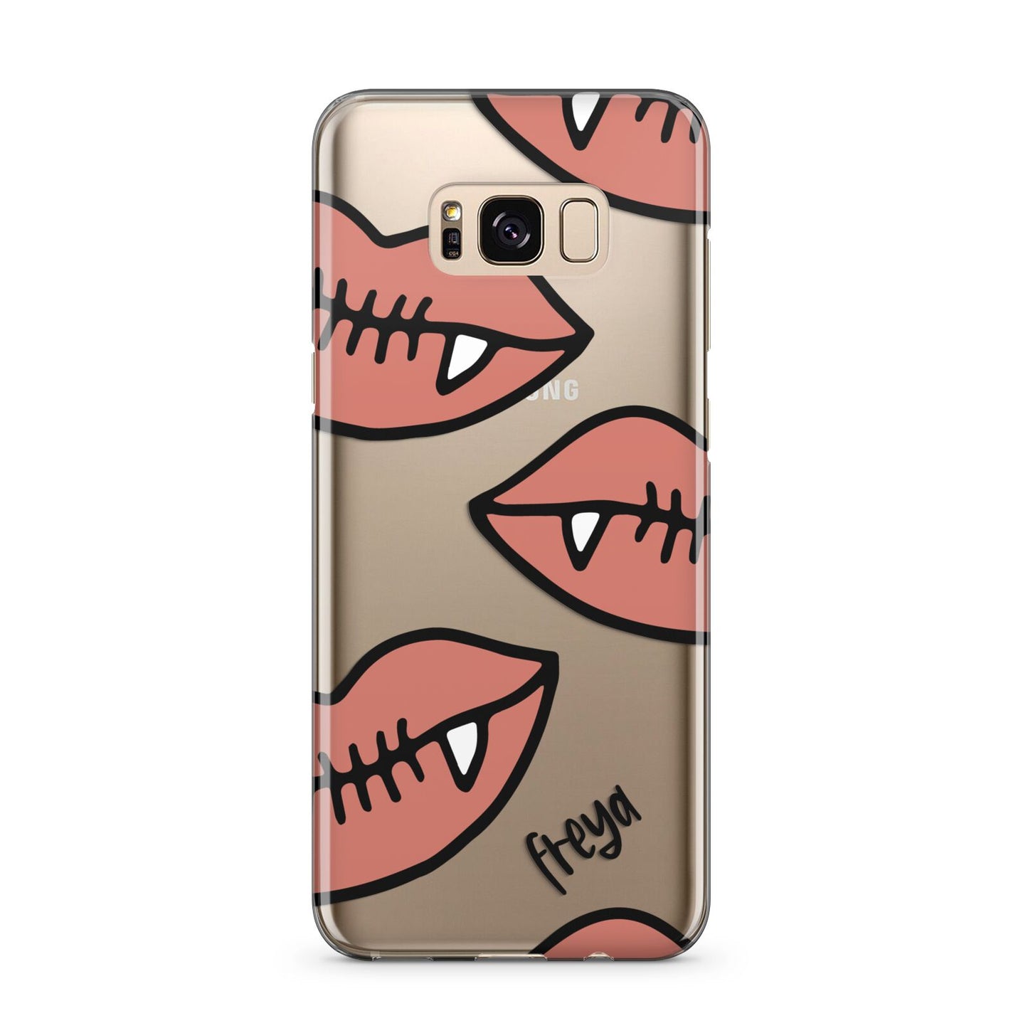 Pink Lips with Fangs Personalised Samsung Galaxy S8 Plus Case