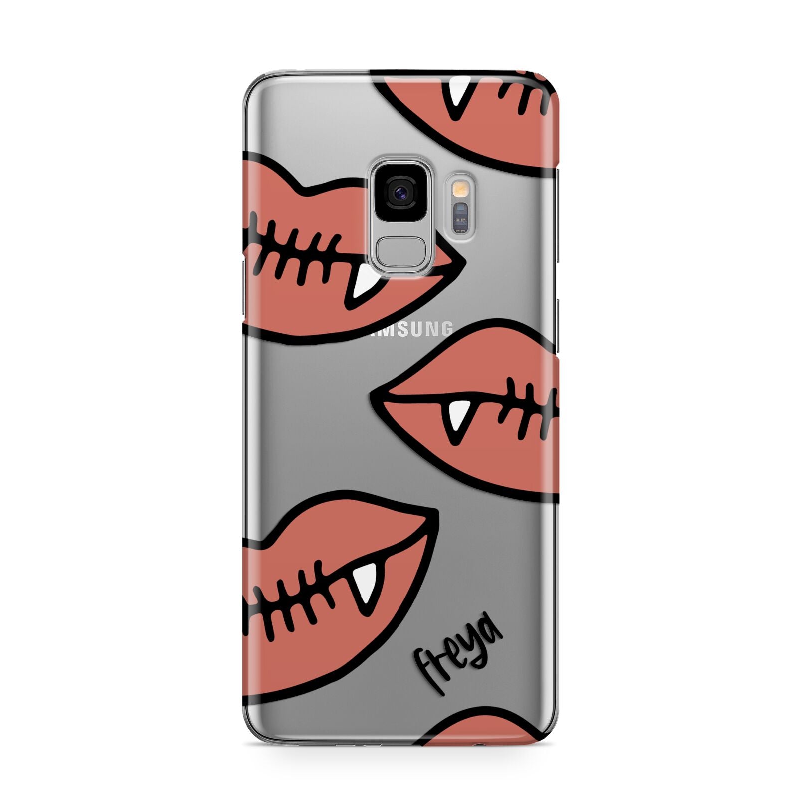Pink Lips with Fangs Personalised Samsung Galaxy S9 Case